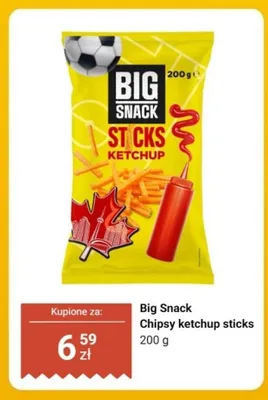 Chipsy ketchup sticks Big Snack promocja w Dino