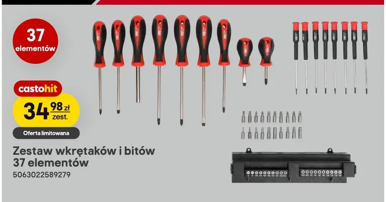Zestaw wkrętaków i bitów 37 elementów Forge Steel promocja w Castorama