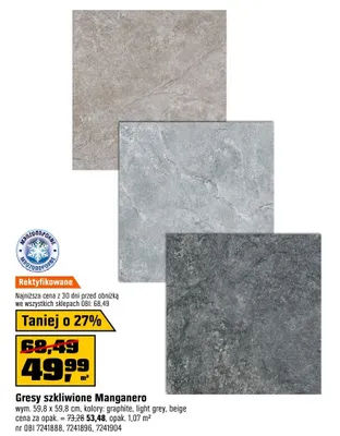 Gresy szkliwione Manganero promocja w OBI