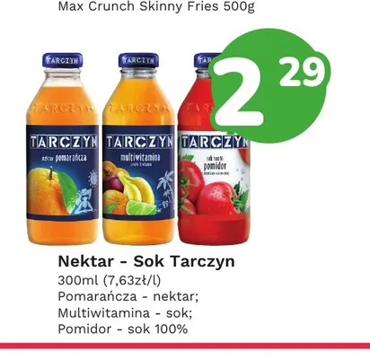 Sok Tarczyn pomidor 100% promocja w Limonka
