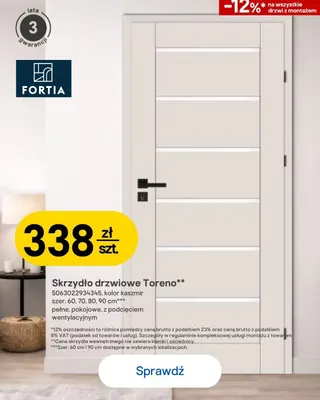 Skrzydło drzwiowe Toreno Fortia promocja w Castorama