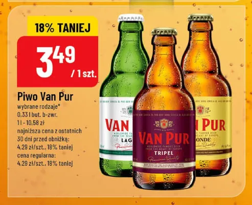Piwo Van Pur Lager promocja w POLOmarket