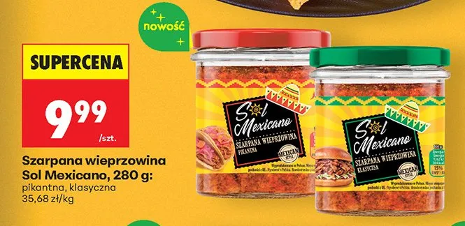 Szarpana wieprzowina pikantna Sol Mexicano promocja w Biedronka