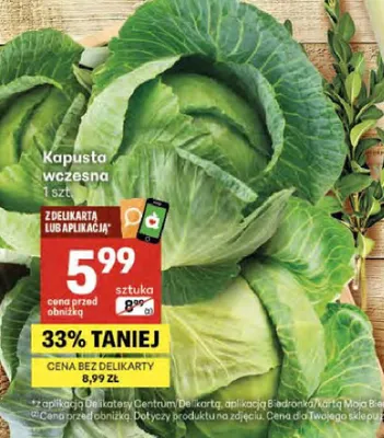 Kapusta wczesna promocja w Delikatesy Centrum