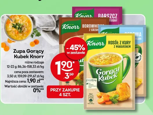 Zupa gorący kubek Knorr różne rodzaje promocja w Żabka