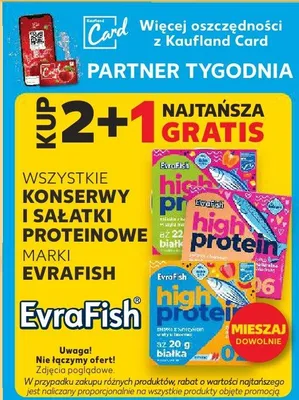 Konserwy i sałatki proteinowe marki Evrafish promocja w Kaufland