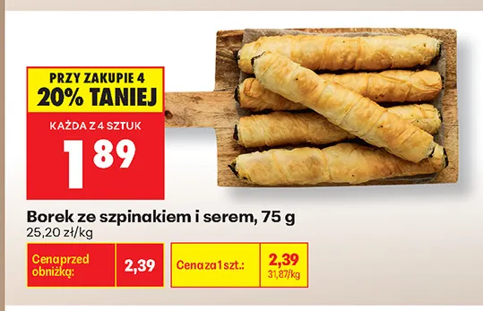 Borek ze szpinakiem i serem promocja w Biedronka
