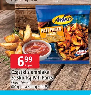 Cząstki ziemniaka ze skórką Pati Parts Aviko promocja w Leclerc