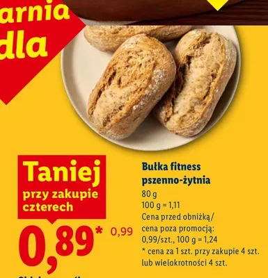 Bułka fitness pszenno-żytnia promocja w Lidl