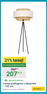 Lampa podłogowa z abażurem 162 cm promocja w ERLI