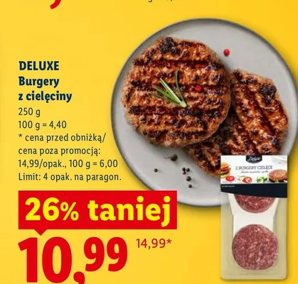 Burgery z cielęciny Deluxe promocja w Lidl