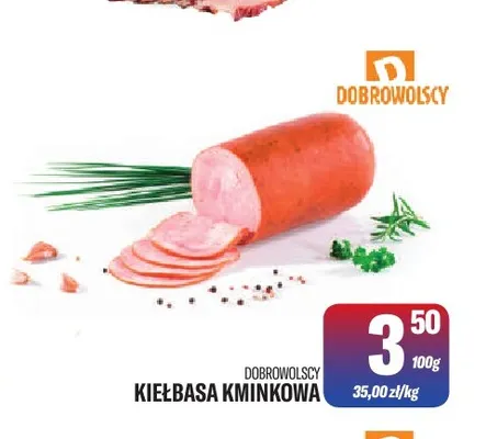 Kiełbasa kminkowa Dobrowolscy promocja w Tomi Markt