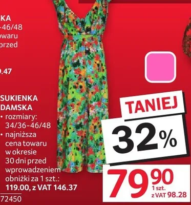 Sukienka damska rozmiary 34/36-46/48 promocja w Selgros