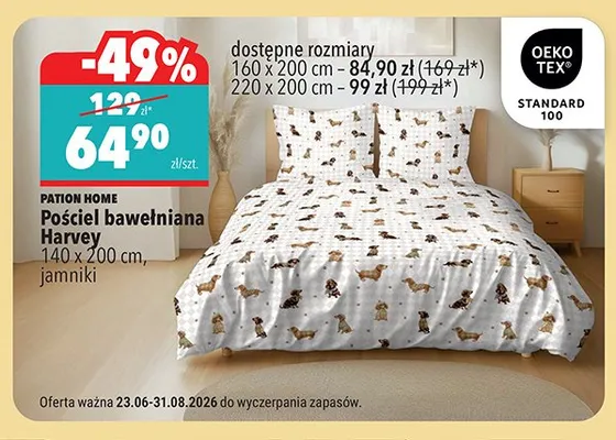 Pościel bawełniana Harvey Pation Home 140x200 cm promocja w Biedronka