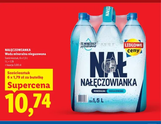 Woda mineralna niegazowana Nałęczowianka 6-pak 1,5l promocja w Lidl