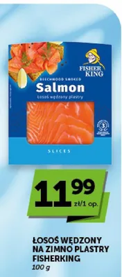 Łosoś wędzony na zimno plastry Fisher King promocja w Groszek