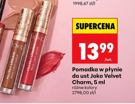 Pomadka w płynie do ust Velvet Charm różne kolory promocja w Biedronka