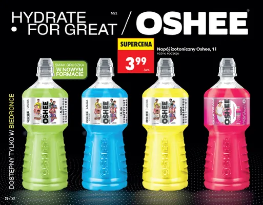 Napój izotoniczny Oshee gruszka promocja w Biedronka
