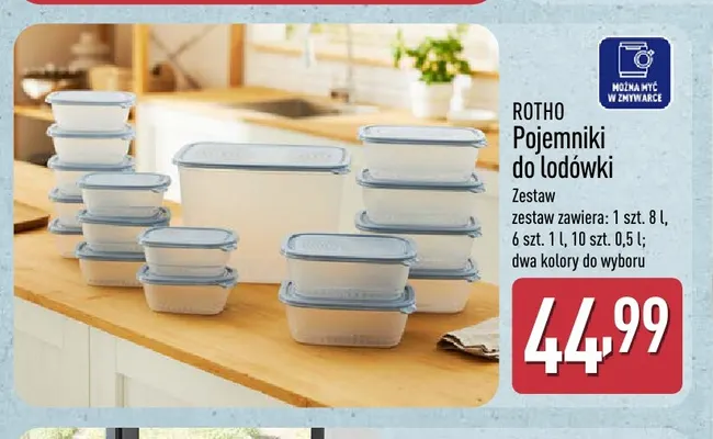 Pojemniki do lodówki Rotho promocja w Aldi