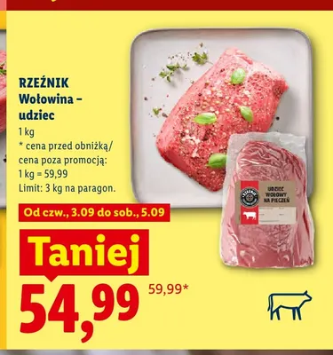 Wołowina udziec Rzeźnik promocja w Lidl