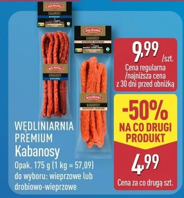 Kabanosy drobiowo-wieprzowe promocja w Aldi