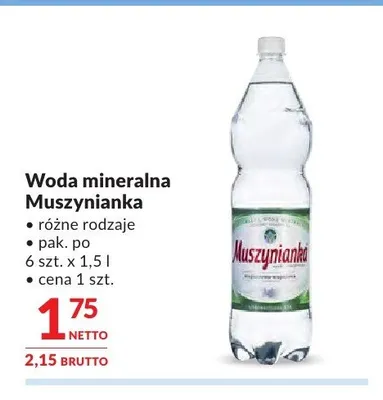 Woda mineralna Muszynianka promocja w Makro