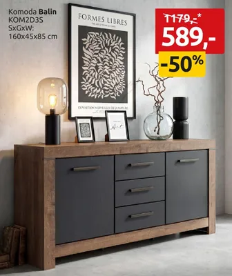 Komoda Balin KOM2D3S promocja w Black Red White