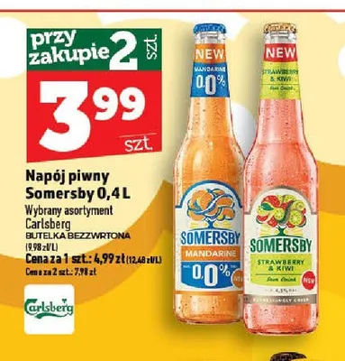 Napój piwny Somersby Strawberry & Kiwi promocja w TOPAZ