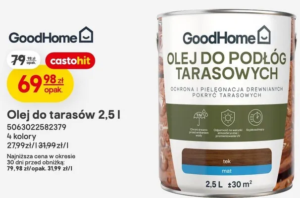 Olej do tarasów GoodHome promocja w Castorama