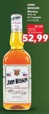Whiskey JOHN WESSON 40% alk. promocja w Kaufland