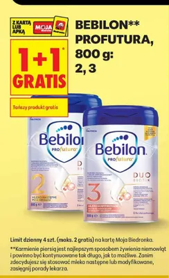 Mleko modyfikowane Bebilon Profutura 3 promocja w Biedronka