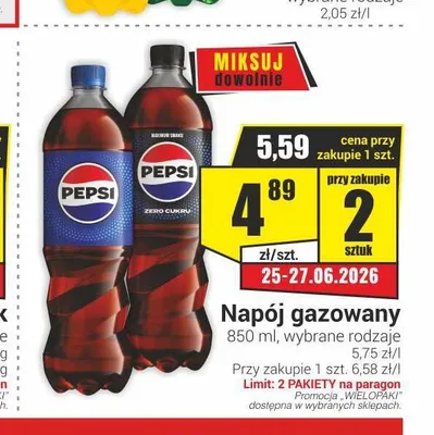 Napój gazowany Pepsi Zero Cukru promocja w Delikatesy Sezam
