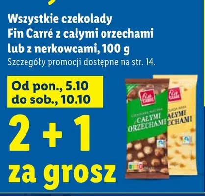 Czekolada z całymi orzechami Fin Carré promocja w Lidl
