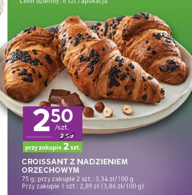 Croissant z nadzieniem orzechowym promocja w Stokrotka
