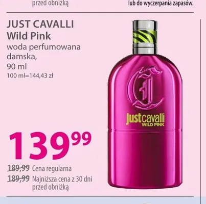 Woda perfumowana damska JUST CAVALLI Wild Pink promocja w Hebe