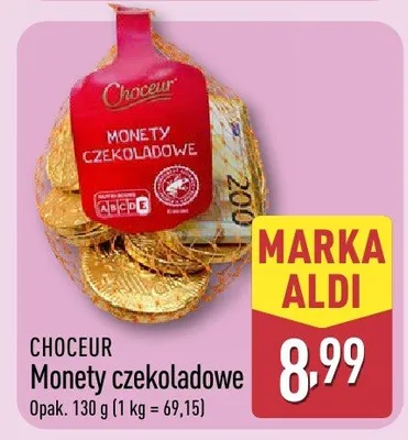 Monety czekoladowe promocja w Aldi