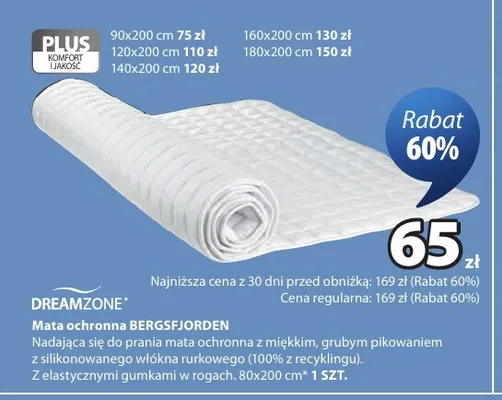 Mata ochronna Bergsfjorden 140x200 cm Dreamzone promocja w Jysk