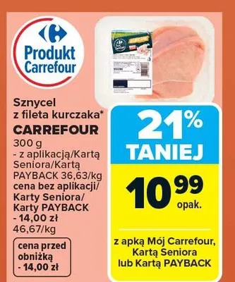 Sznycele z fileta z kurczaka promocja w Carrefour