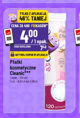Płatki kosmetyczne Cleanic promocja w POLOmarket
