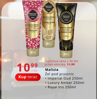 Żel pod prysznic Malizia Luxury Amber promocja w Poczta Polska