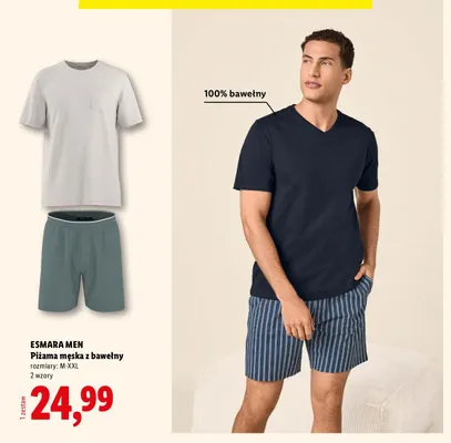 Piżama męska z bawełny promocja w Lidl