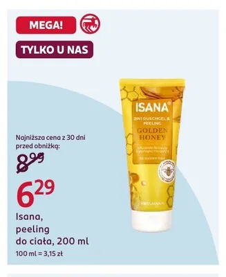 Peeling do ciała Isana Golden Honey promocja w Rossmann