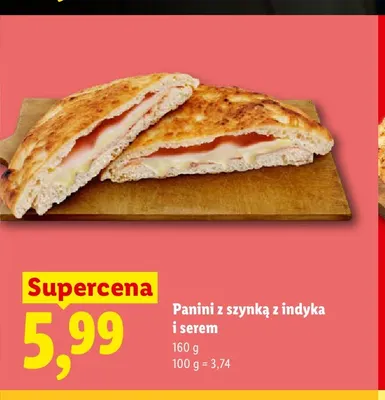 Panini z szynką z indyka i serem promocja w Lidl