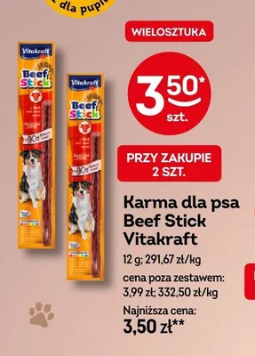 Karma dla psa Beef Stick Vitakraft promocja w Żabka