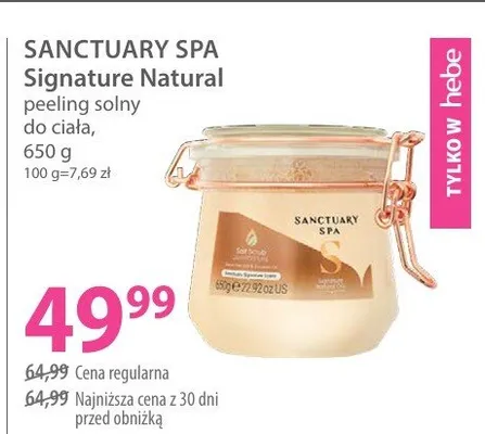 Peeling solny do ciała Signature Natural promocja w Hebe
