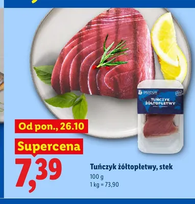Tuńczyk żółtopłetwy stek Seamor promocja w Lidl