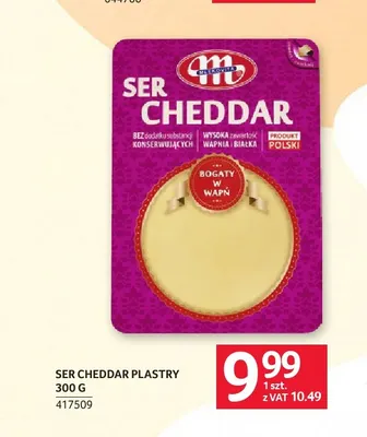 Ser cheddar w plastrach Mlekovita promocja w Selgros