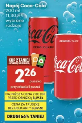 Napój Coca-Cola promocja w Delikatesy Centrum