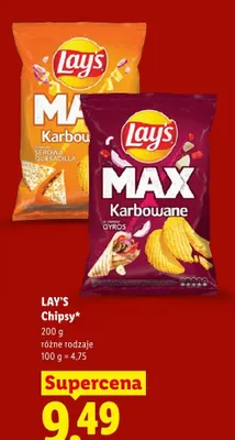 Chipsy Lay's MAX Karbowane serowa quesadilla promocja w Lidl