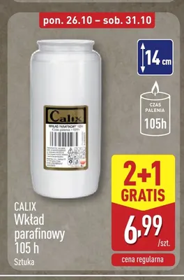 Wkład parafinowy 105 h Calix promocja w Aldi